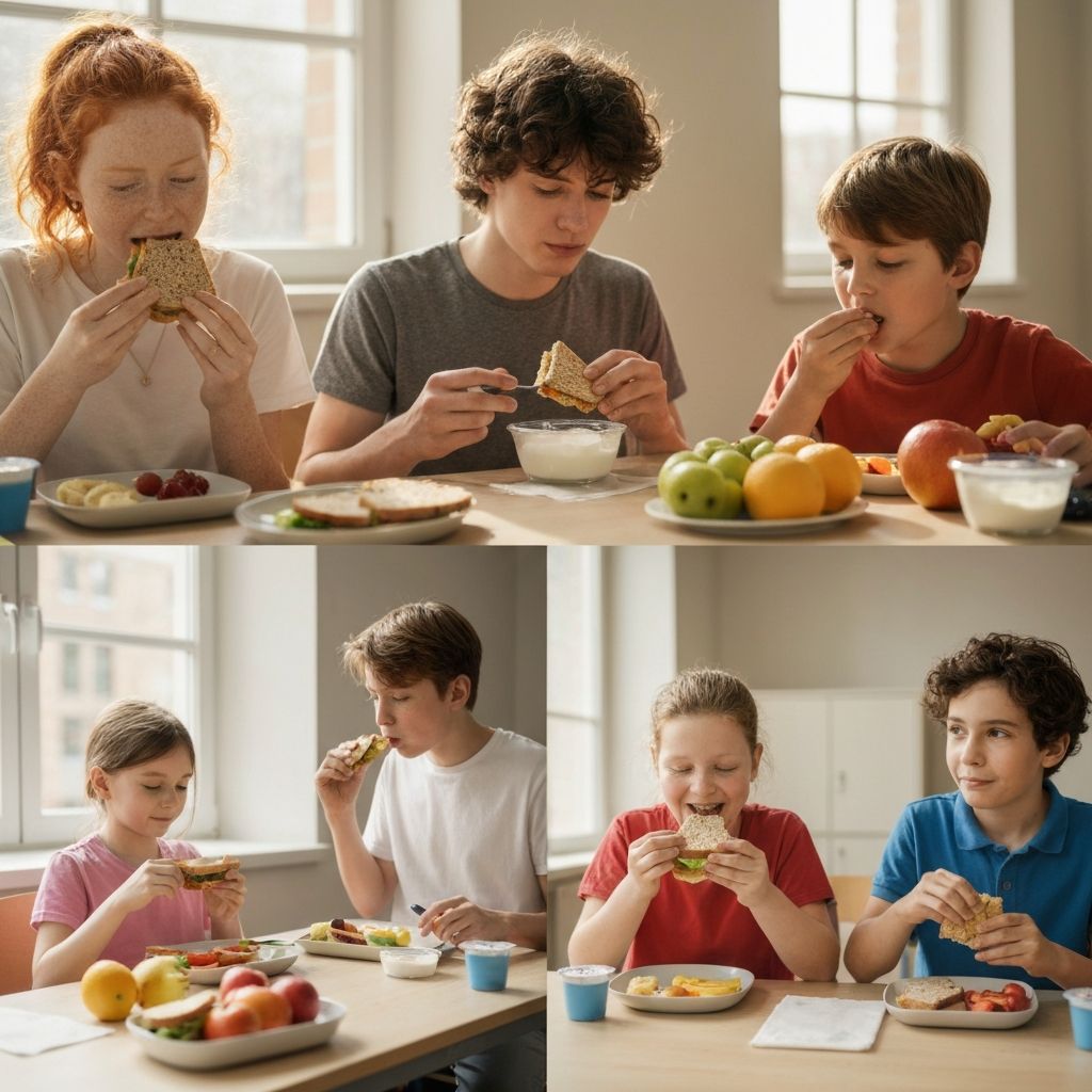Children and teenagers eating contexts