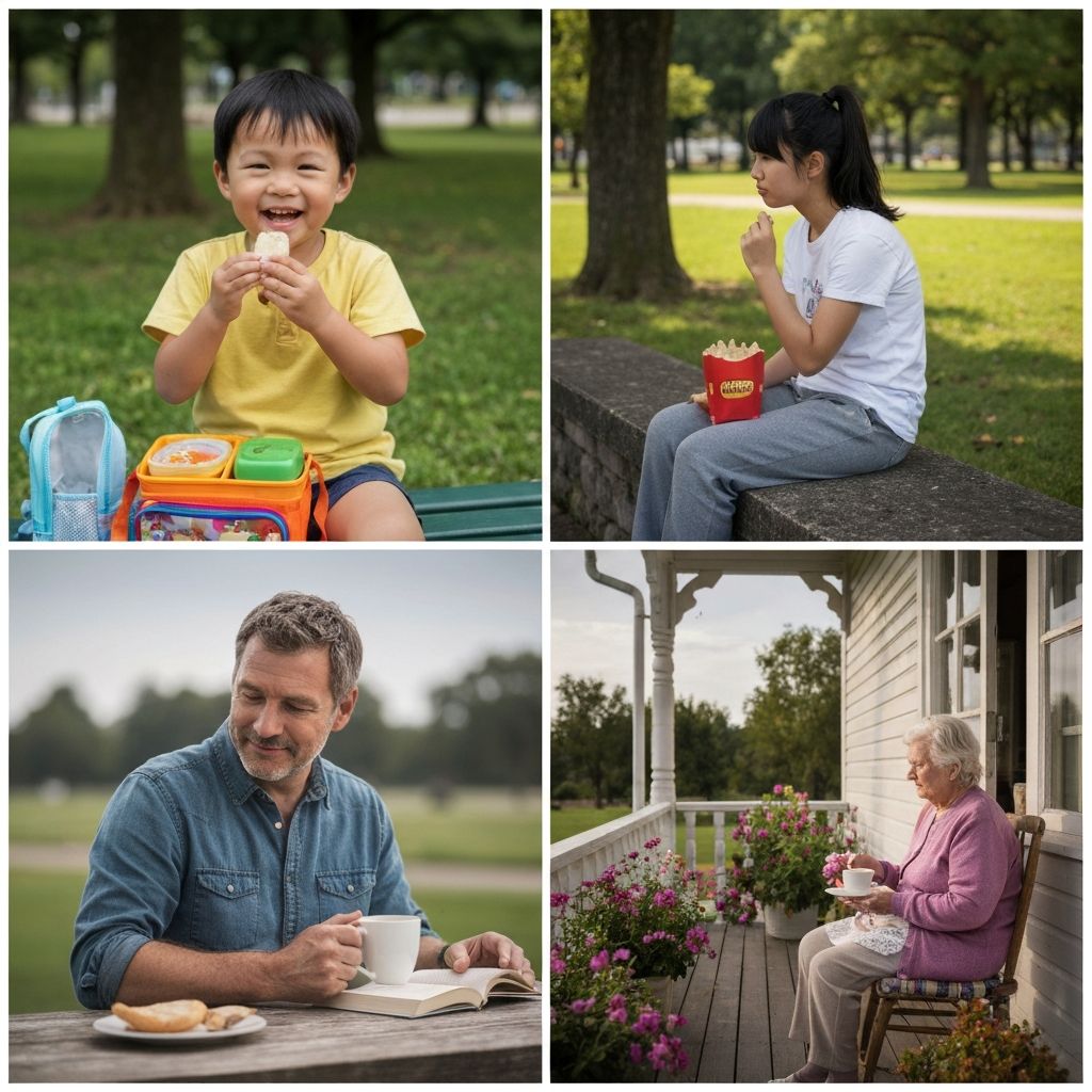 Different age groups eating contexts